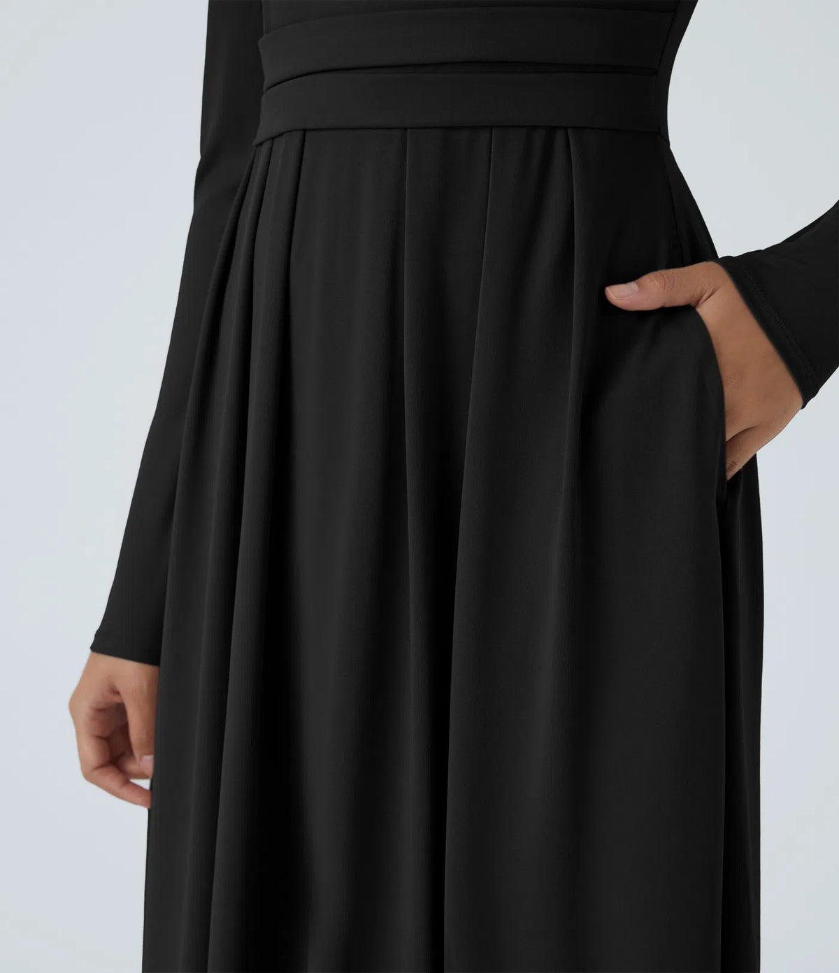 Robe longue fluide manches longues