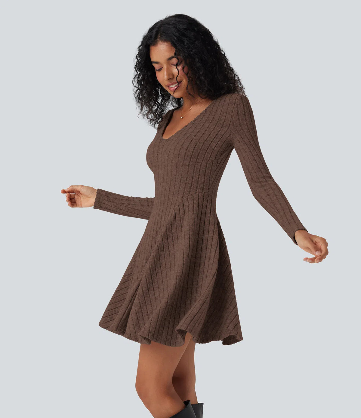 Robe en maille col V