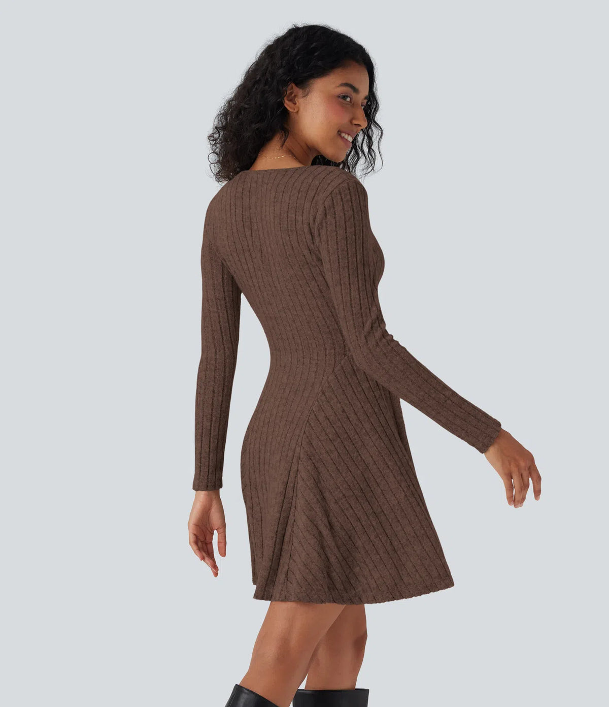 Robe en maille col V