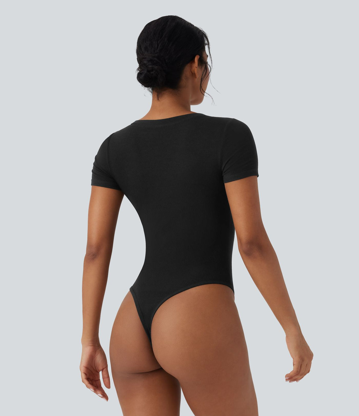 Body col V manches courtes