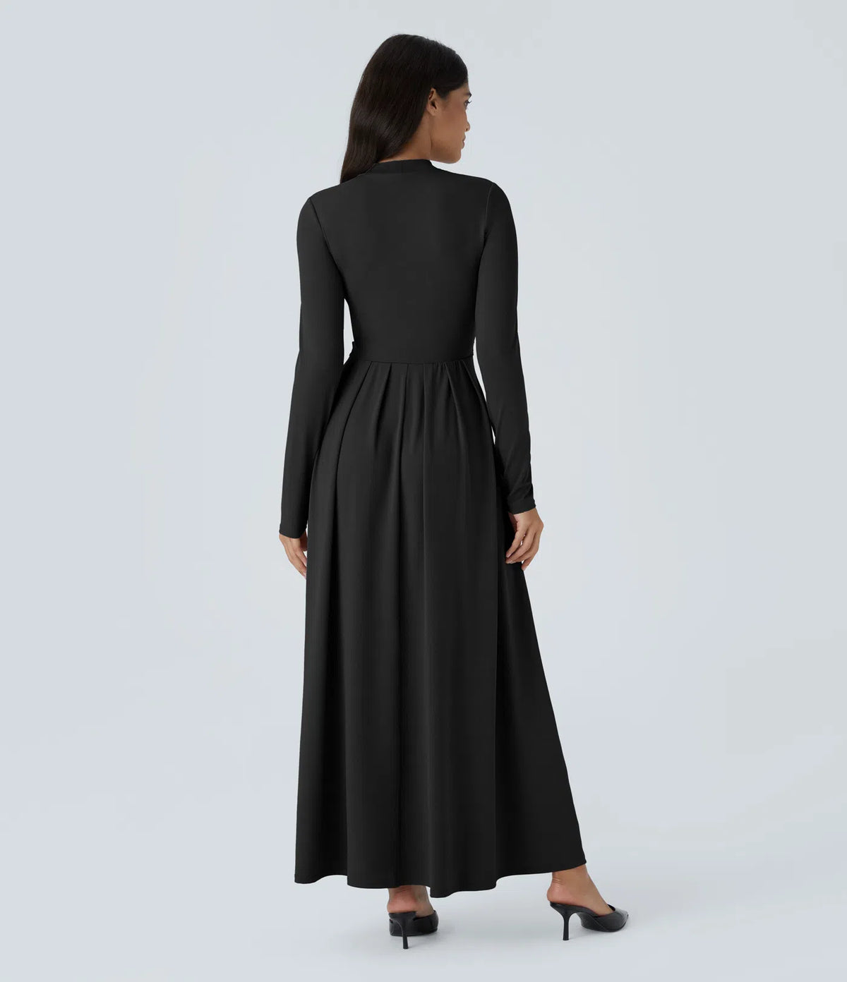 Robe longue fluide manches longues