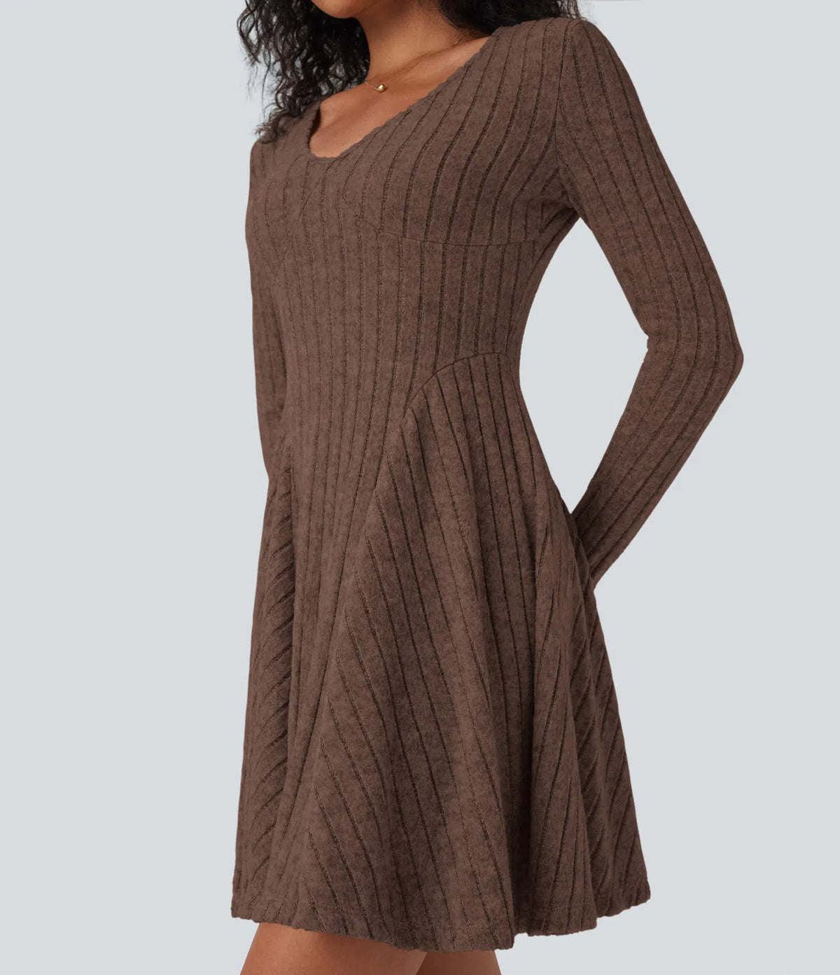 Robe en maille col V